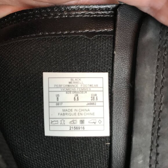 MERRELL Emma Womens 8/38.5 Black Leather Mid Calf Boot Side Zip 2156916 - Picture 10 of 10